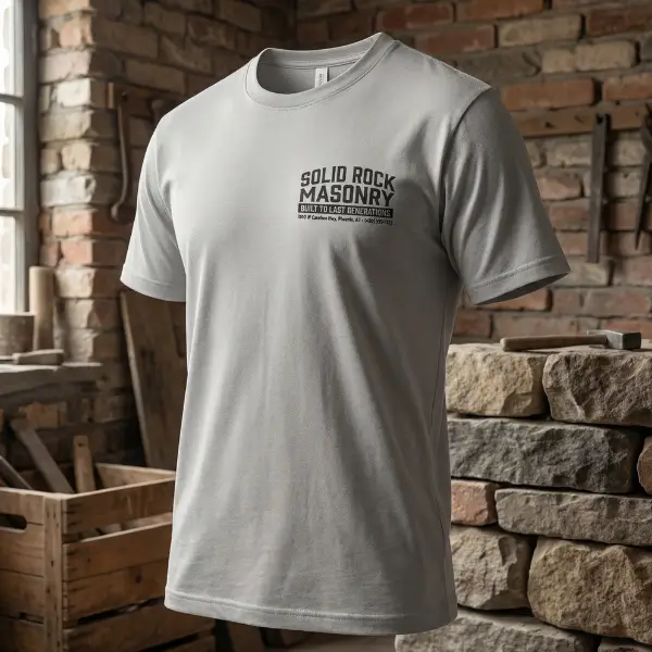 Custom Screen Printed Contractor T-Shirt Phoenix - Solid Rock Masonry