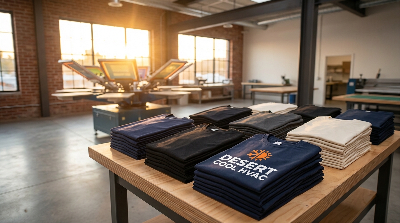 Custom printed shirts for crews and local businesses