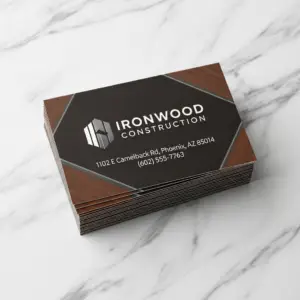 Business Card Mockup - Ironwood Construction