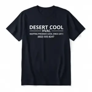 Custom T-Shirt Mockup - Desert Cool HVAC