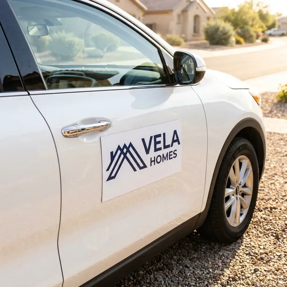 Magnetic car door sign for a real estate agent, printed in Phoenix by Eyeconic Prints